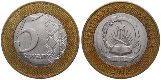 Angola - 5 Kwanza 2012 - Bi-Metal, 7g, Ø 25mm Km#109