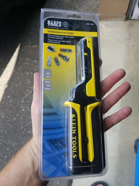 Klein Tools VDV211-100 Crimper, Extended Reach Coax Compression Connector