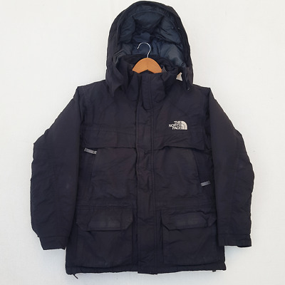 The North Face Hyvent Youth Boys Goose Down Hooded Jacket Coat Medium Black zip