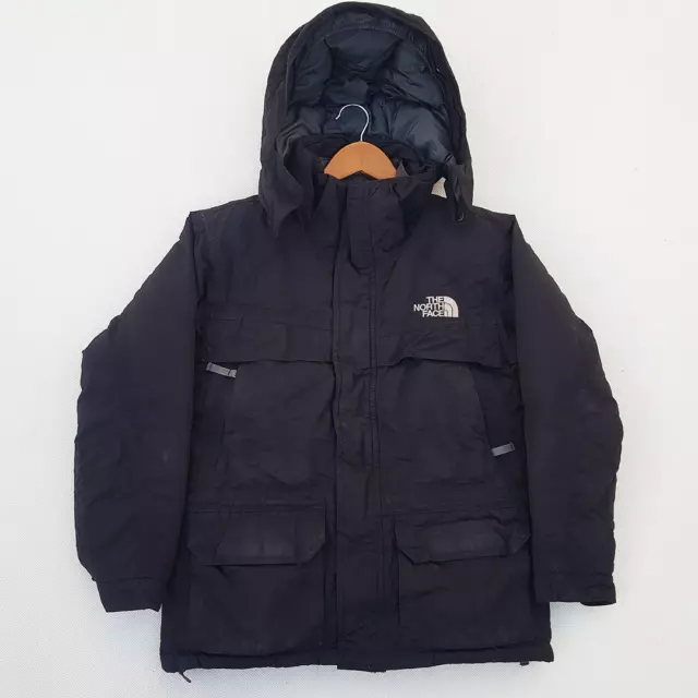 The North Face Hyvent Youth Boys Goose Down Hooded Jacket Coat Medium Black zip