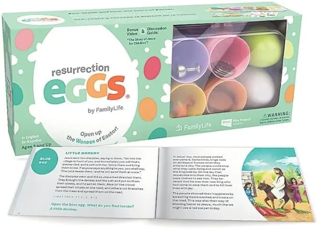 Family Life Resurrection Eggs, 12 Piece Easter Eggs Set Booklet 2021 Jesus Film