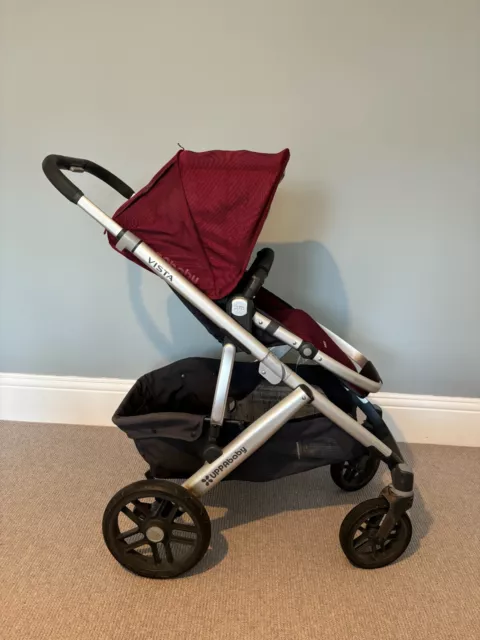 UPPAbaby VISTA V2 pushchair & carry cot (colour Dennison Burgundy)