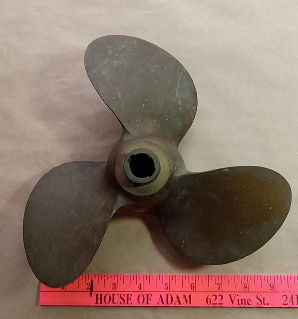 VINTAGE MICHIGAN 3 Blade Brass Propeller Boat Prop 9" Wide 74.99