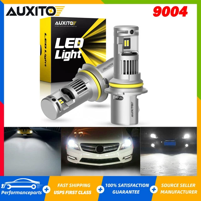 AUXITO LED Headlight Bulbs Plug&Play Kit 9004 High Low Beam Bright White 6000K