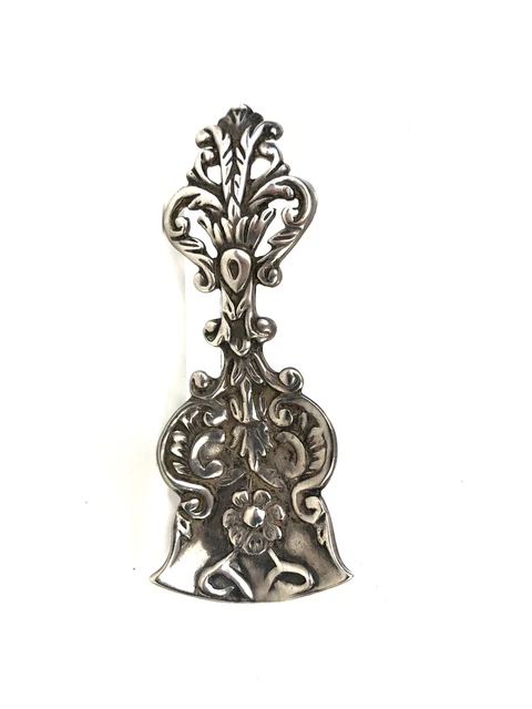 Vintage Chased Design Pin Brooch Sterling Silver 925 Estate Jewelry Find 3.25"