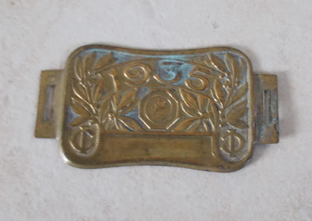ANCIENNE PLAQUE VÉLO 1927 fiscale taxe impôt vélocipèdes