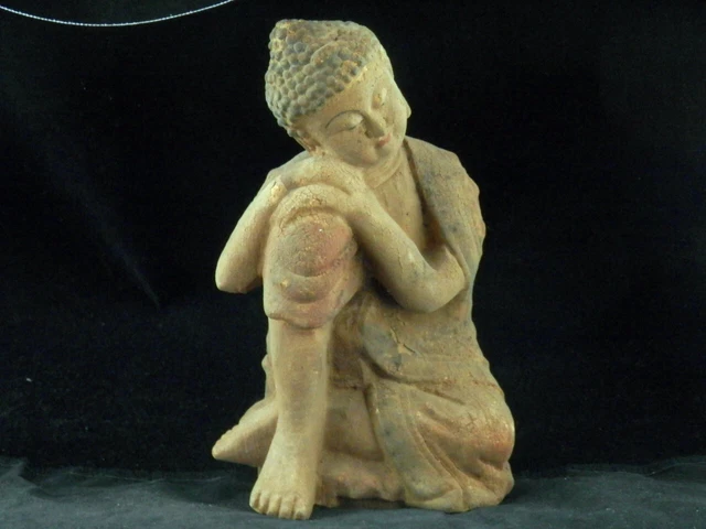 8.4inch Tibetan Old Wood Hand Carved *Sleeping Sakyamuni Buddha* Statue