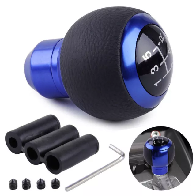 Blue Universal Car 5 Speed Shift Knob Manual Gear Stick Shifter Lever Aluminum