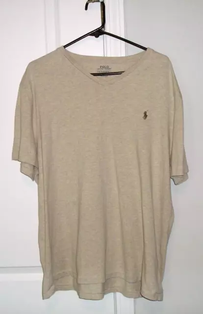 Polo Ralph Lauren Men's Size (Xl) Heather Grayish V-Neck 100% Cotton T. Shirt!