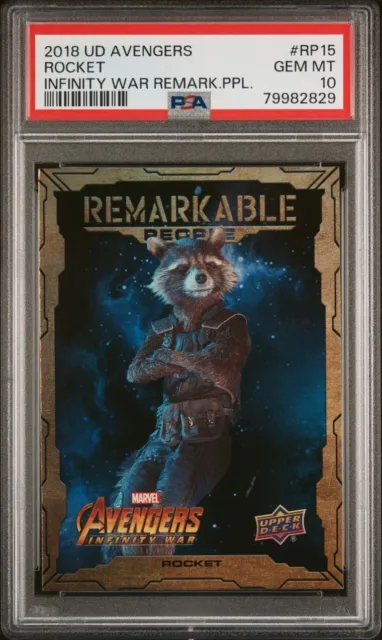 2018 Upper Deck Avengers Infinity War Rocket Raccoon  Remarkable PSA 10 POP 1