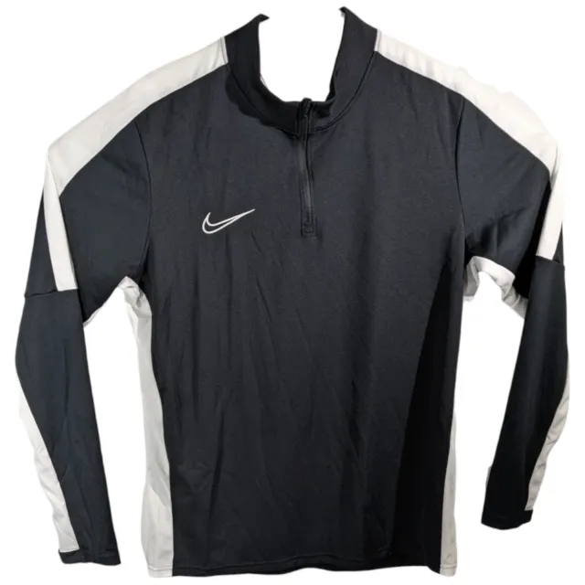 NIKE 1/4 ZIP Mens Large Pullover Black and White Workout Running Light ...