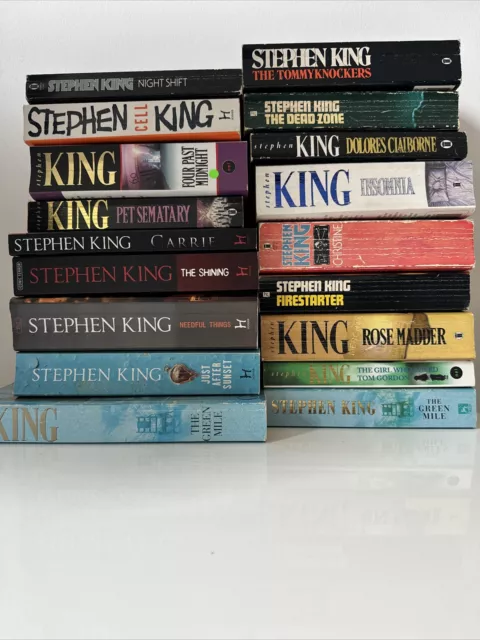 Vintage Stephen King 19x Book Bundle Carrie |Greenmile |Pet Sematary |Dead Zone