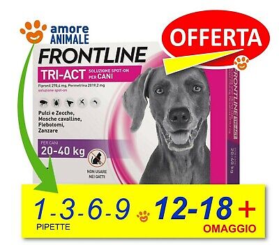 Frontline TRI-ACT per Cani da 20-40 kg  1 / 3 / 6 / 9 / 12 / 18 pipette - NEW