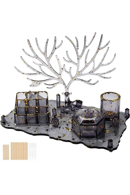 Wuudi Silikonformen Epoxidharz 34pcs Silikonform für Resin Harz Gießen Set mit H