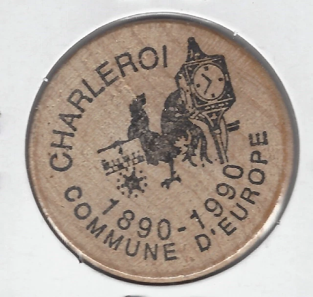 1990, CHARLEROI, PENNSYLVANIA 100th, Mon Valley Coin Club, Token, Wooden Nickel