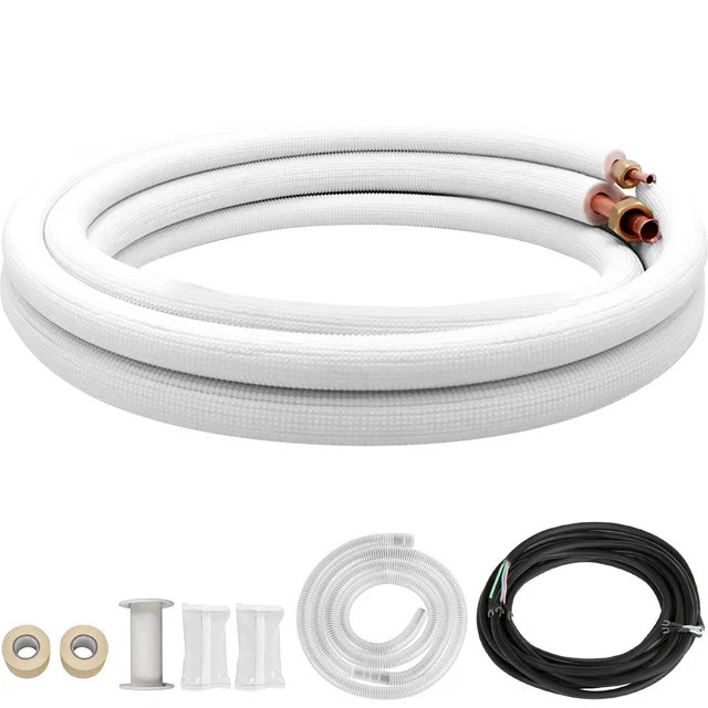 VEVOR 1/4"X 1/2" x 16 ft Insulated Copper Tubing AC mini Split Ductless Line Set