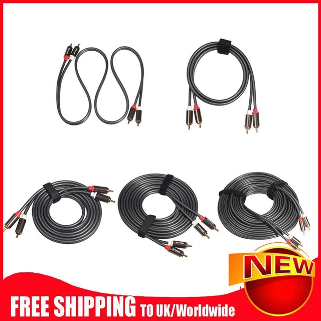 2RCA to 2 RCA Male to Male Gold-Plated Audio Cables for Home Theater DVD TV