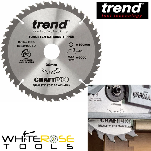Trend Circular Saw Blade Craft Pro 190mm x 30mm Bore 40 Tooth General Purpose