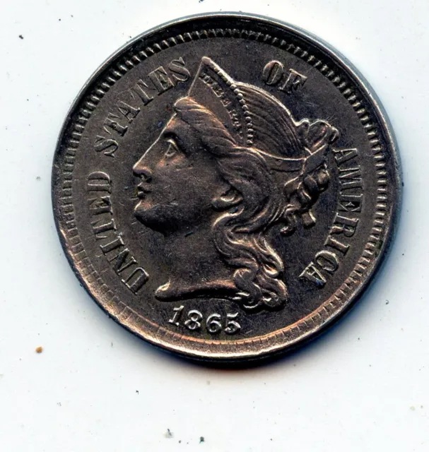 1865 Three Cent 3c Nickel   (SEE PROMO)