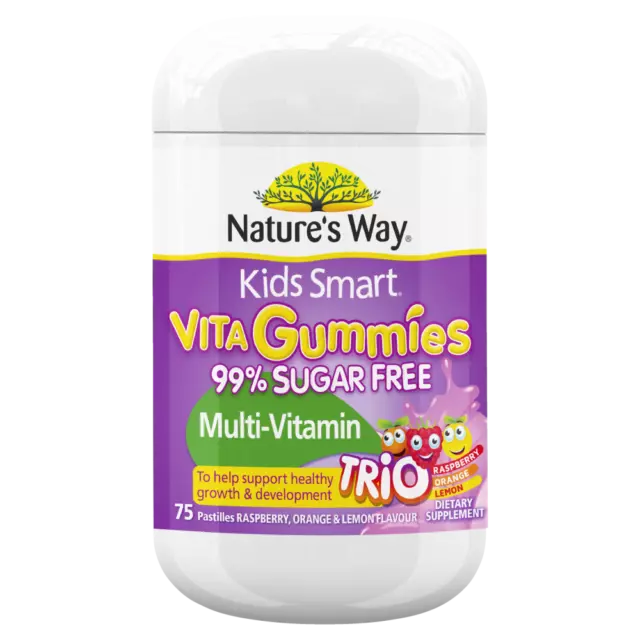 Nature's Way Kids Smart Vita Gummies Multi-Vitamin TRIO 75pk 99% Sugar Free