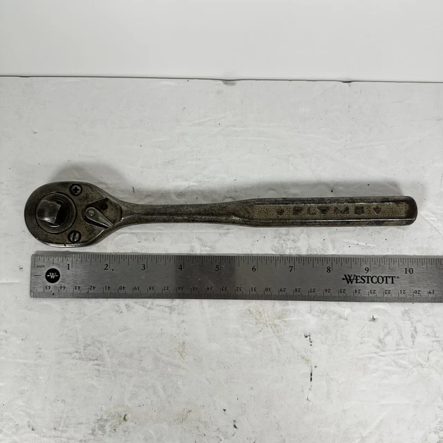 VINTAGE PLOMB TOOLS PLVMB 5449 1/2" DRIVE Socket Ratchet Wrench Made In