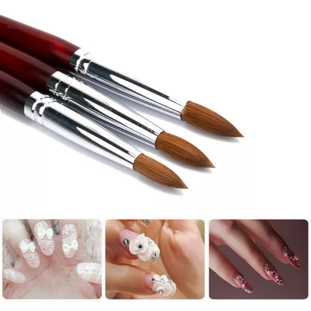 Wood Handle Kolinsky Acrylic Nail Art Brush Manicure Powder Professional Tools