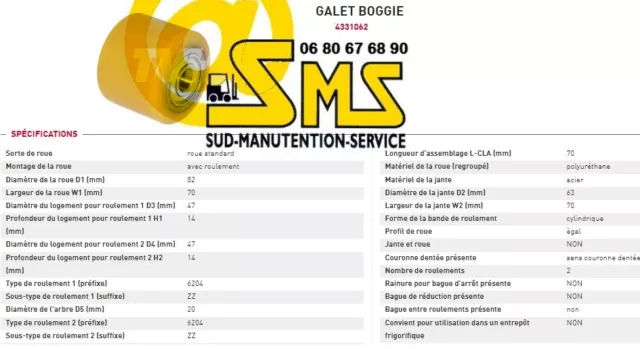 Galet Vulkolan 82 70 70 20 Jungheinrich Ame 13 Transpalette Electrique