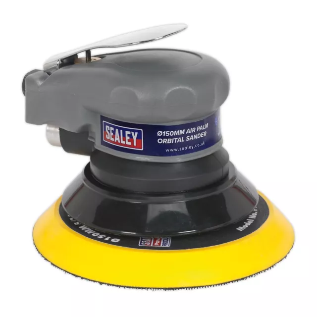 Air Palm Orbital Sander 150mm Soft Hand Grip Heavy Duty Powerful Sanding Tool