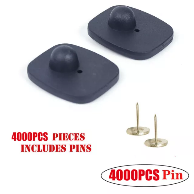 4000pcs Hard Tags w/Pin EAS 8.2 MHz Mini Clothing Security Tags Anti Theft Black