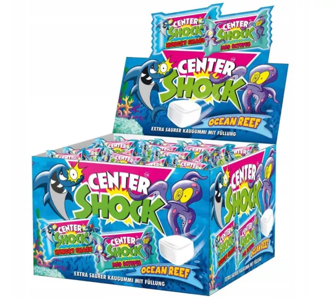 Chupa Chups Center Shock Ocean Reef Octopus Shark Liquid Filled Sour Bubble Gum