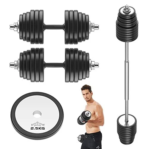 Pure Steel Adjustable Dumbbells - Barbell Weights Set 110 lb Total Home Gym
