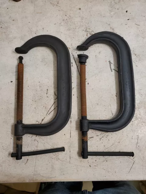 Lot of two JH Williams CC408 8" Deep Throat C Clamp