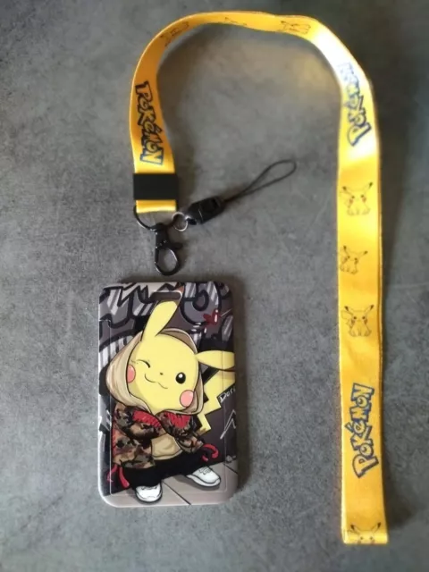 Porte carte-badge Pokemon Pikachu Lanière de cou