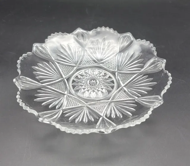 Vintage American Brilliant Cut Glass Dish/Bowl 8in