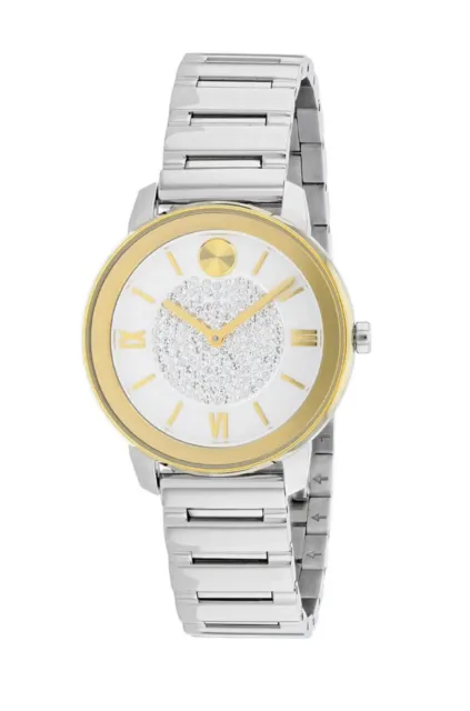 Brand New Movado Bold Women's 32mm Two Tone Stainless Steel Wristwatch 3600660