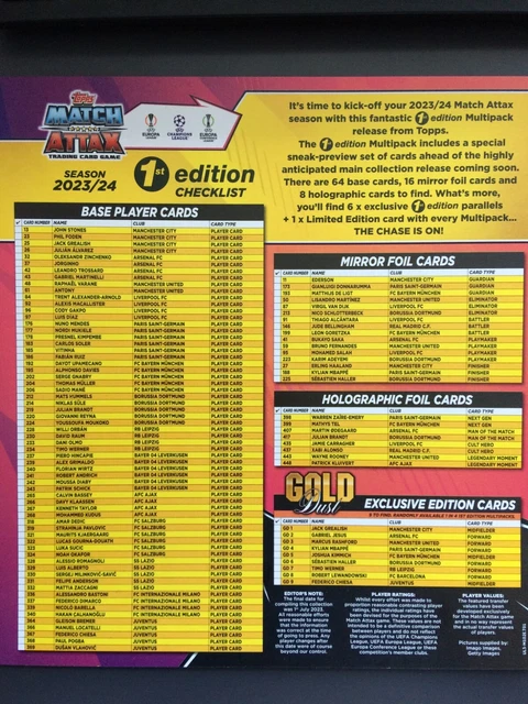 MATCH ATTAX 23/24 - 20224 - Champions League 1St Edition Cards £1.25 ...