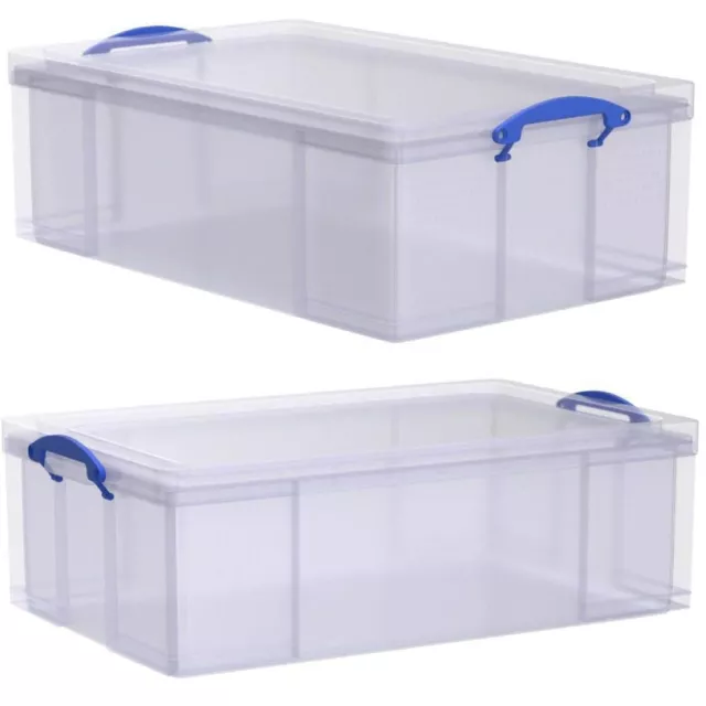 Really Useful Boxes Small Clear Lidded Storage Box 0.2 Litre-4 Litre  Multi-Pack