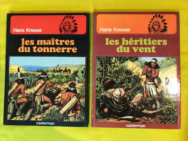 Lot de 2 BD  "Les peaux rouges" de HANS KRESSE - Casterman - 1974