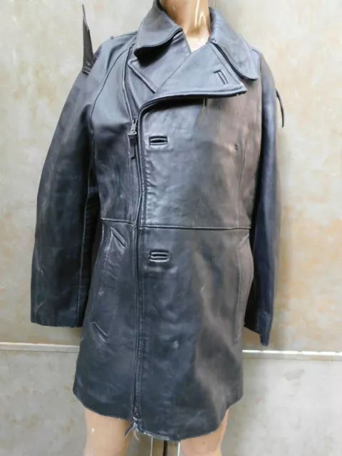 Veste Cuir Motard De La Gendarmerie 1988  / Vintage Taille 92M