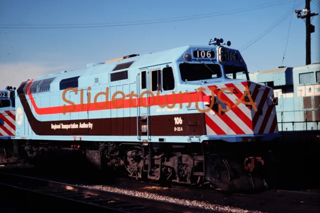Vtg 1978 Train Slide 106 RTA Regional Transportation Authority Engine X3F125