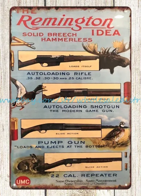 Remington Arms shotgun rigle hunting metal tin sign metal posters