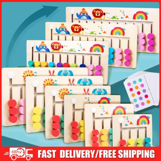 Early Educational Wooden Toys Slide Color and Shape Matching Kids for Toddlers