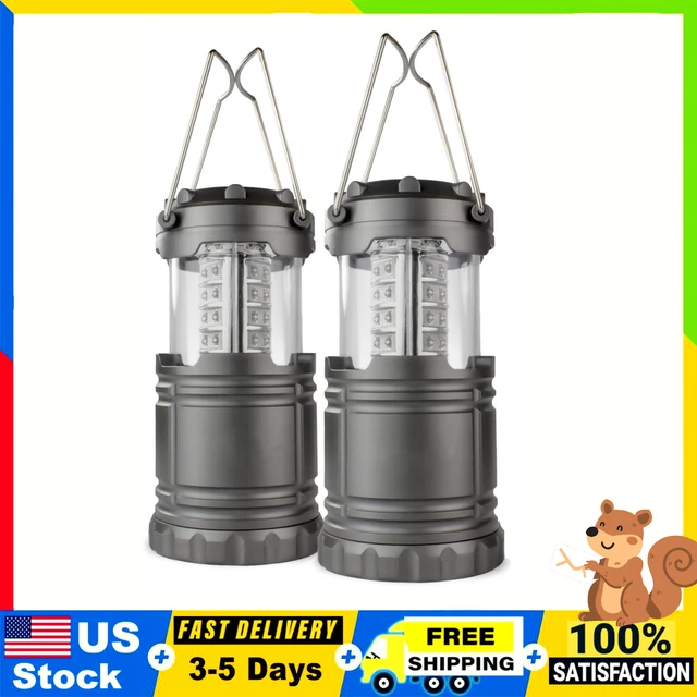 2 Pack Portable Outdoor LED Lantern Camping Lanterns, Water Resistant Emergency
