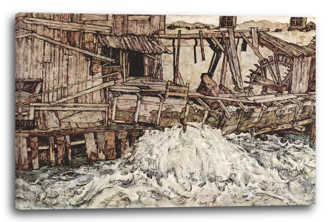 Tableau Mural Egon Schiele - Chariot De Rue - Reproduction Sur Toile Prête à Accrocher