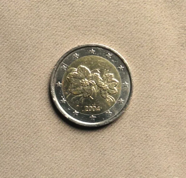Pièce 2 Euros. FINLANDE. 2004. Fleur de Lakka. Graveur M. Circulée.