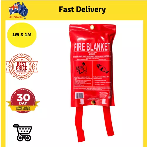 FirePro Fire Blanket 1m x 1m Emergency Flame Extinguisher Kitchen Office Caravan