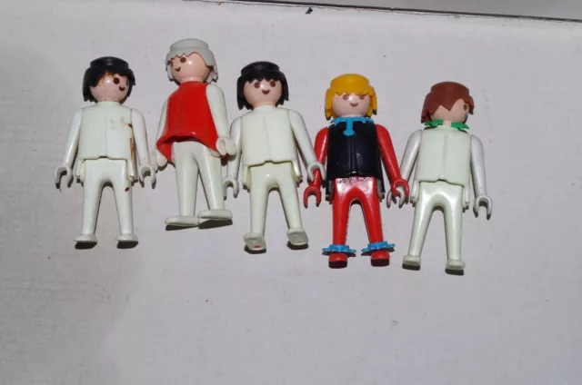 PLAYMOBIL GEOBRA 1974 MAINS FIXES, LOT n° 3 DE 5 FIGURINES BON ETAT, voir photos