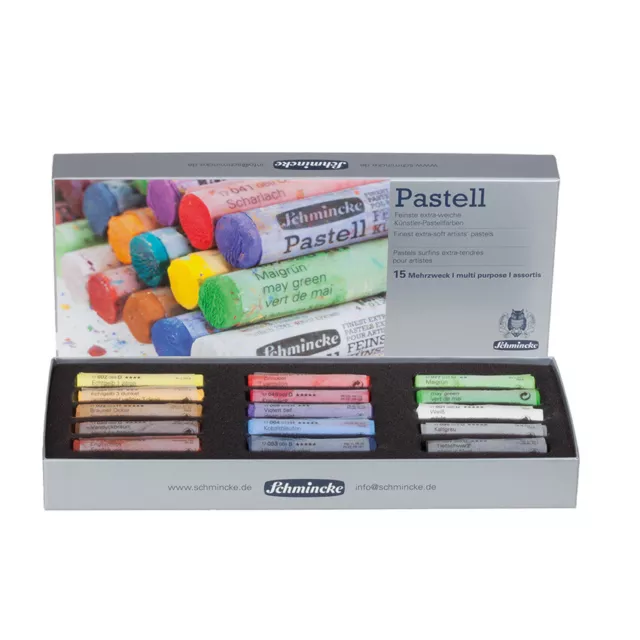 Schmincke Pastell Malkasten Karton-Set 15 Stifte 77 215 097 Pastellfarben