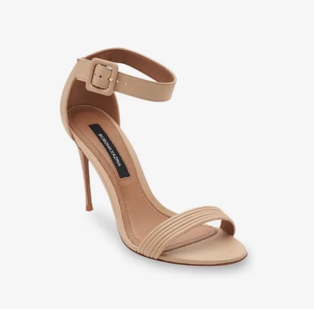 BCBGMAXAZRIA Women's Lucy Leather Sandals Almond