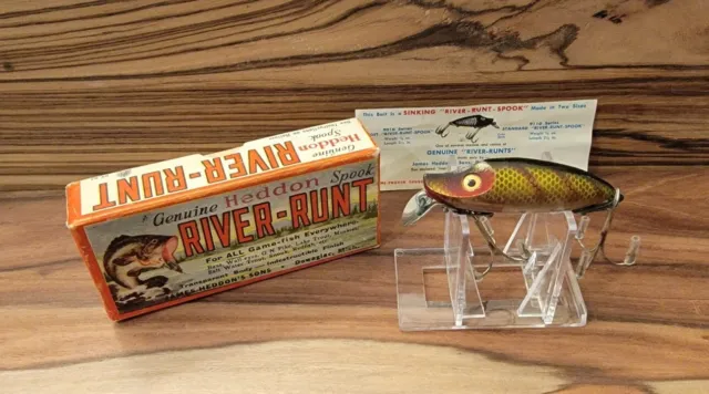 VINTAGE HEDDON RIVER Runt Spook Minnow Fishing Lure in Box With